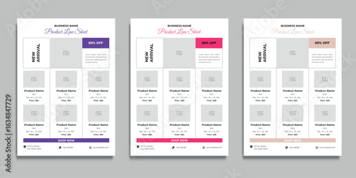 Product Line Sheet Template | Wholesale Catalog Layout | Clothing & Fashion Product Sheet