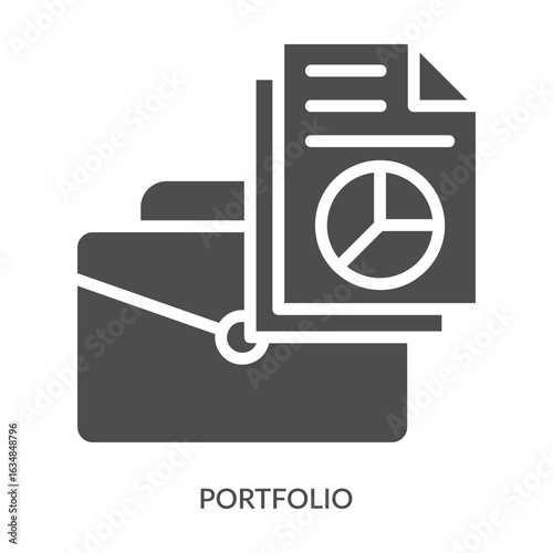 Portfolio Icon Line Style. Design Vector Illustration