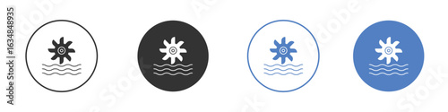 Hydro power icon for web design. pixel perfect flat icons