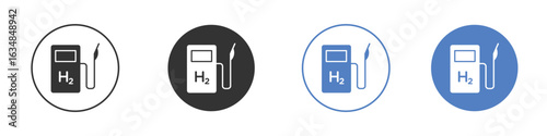 hydrogen fuel pump icon for web design. pixel perfect flat icons