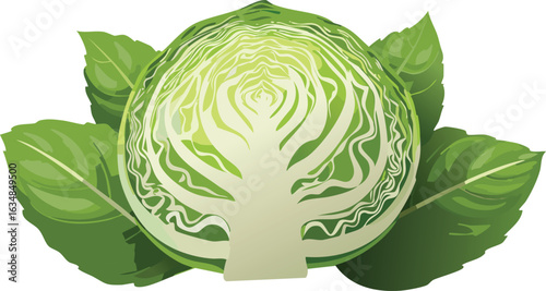 vector cabbage vegetable isolated on a transparent background.cabbage, healthy eating, leaf, food, organic, vegetable, clip art, leafy, sparse, colors, cut-out, flier, nourishment, produce,