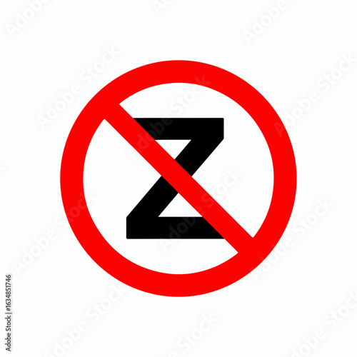 Free Download No Z Symbol in a Red Circle for Warning Signs, Caution Labels, Political Statements, and Awareness Campaigns   - GFXLoad