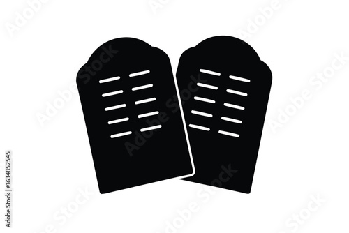 ten commandments tablets vector icon silhouette il