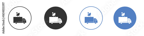 Broadcast van icon for web design. pixel perfect flat icons