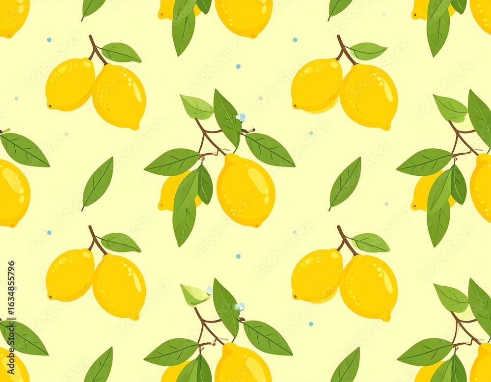 Lemon pattern on pastel yellow Lemon pattern on pastel yellow