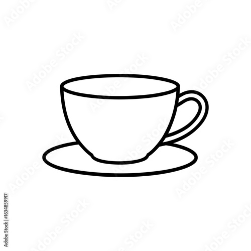teacup with saucer icon vector