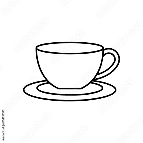 teacup with saucer icon vector