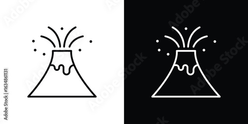 Volcano eruption icon. Editable strokes icons for your design