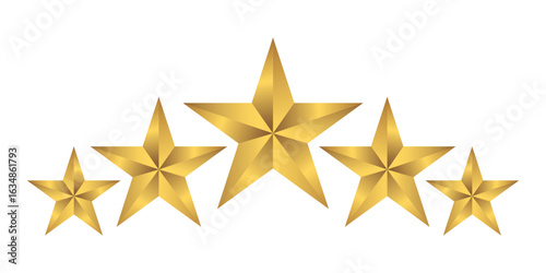 Five Star Rating Vector Gold Stars Illustration
