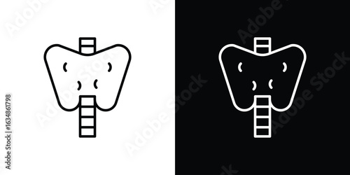 Thyroid icon. Editable strokes icons for your design