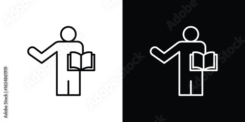 Teaching icon. Editable strokes icons for your design