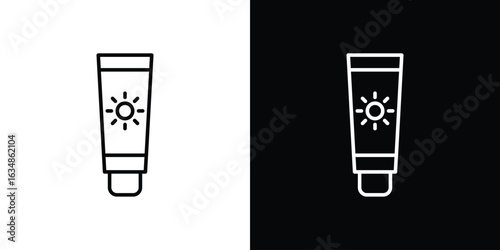 Sunscreen icon. Editable strokes icons for your design