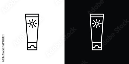 Sun cream icon. Editable strokes icons for your design