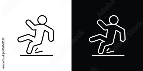 Slippery floor icon. Editable strokes icons for your design