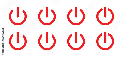 Power off Vectors. Shut down icon, on off power button, switch on switch off icon