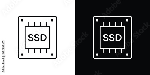 SSD drive icon. Editable strokes icons for your design