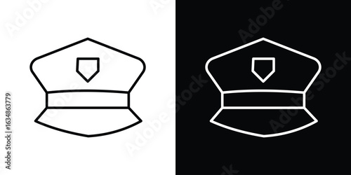 Police cap icon. Editable strokes icons for your design