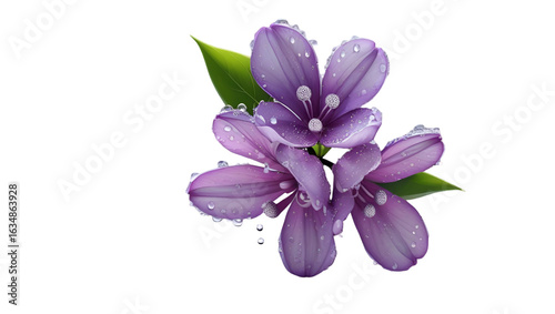 Single bellflower isolated on white background