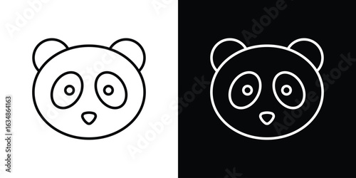 Panda icon. Editable strokes icons for your design