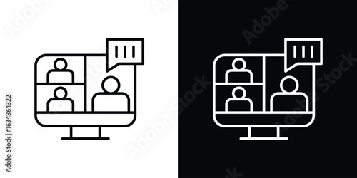 Online meeting icon. Editable strokes icons for your design