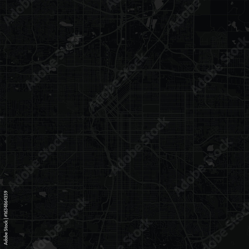 Denver City Map Art Print Elegant urban grid wall decor featuring sleek linework in refined Black and Gray tones, inspired by modern architectural blueprint styles for a sophisticated monochrome look.