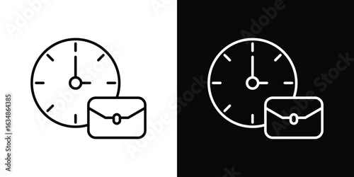 Office time icon. Editable strokes icons for your design