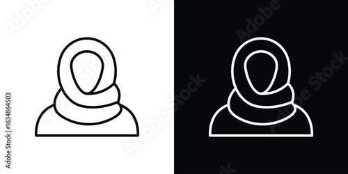 Muslim woman icon. Editable strokes icons for your design