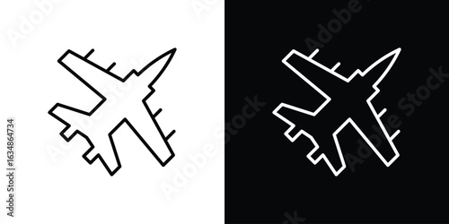 Military aircraft icon. Editable strokes icons for your design
