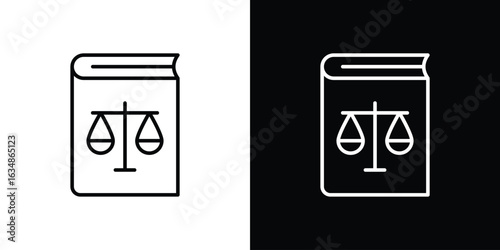 Law book icon. Editable strokes icons for your design
