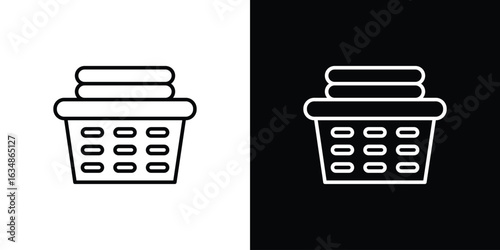 Laundry basket icon. Editable strokes icons for your design