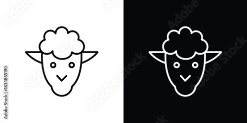 Lamb icon. Editable strokes icons for your design