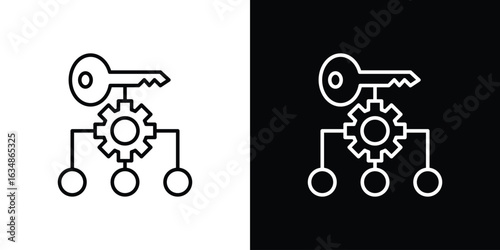 Key factor icon. Editable strokes icons for your design