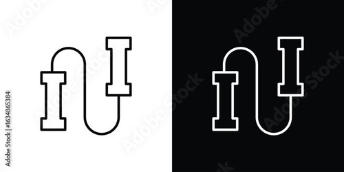 Jump rope icon. Editable strokes icons for your design