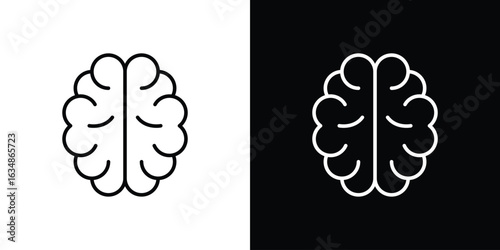 Human brain icon. Editable strokes icons for your design
