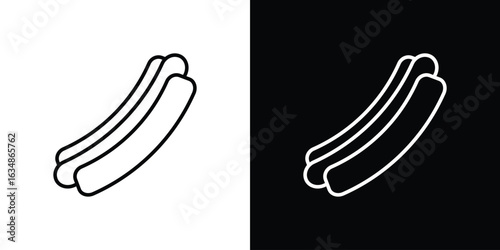 Hot dog icon. Editable strokes icons for your design