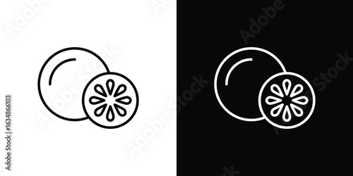 Grapefruit icon. Editable strokes icons for your design