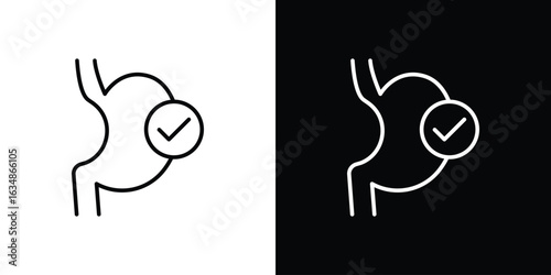 Good digestion icon. Editable strokes icons for your design
