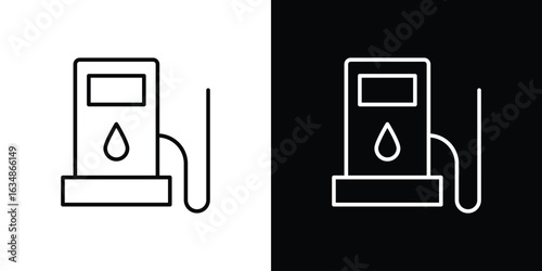 Gas station icon. Editable strokes icons for your design