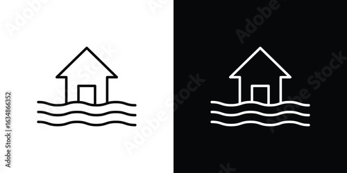 Flood icon. Editable strokes icons for your design