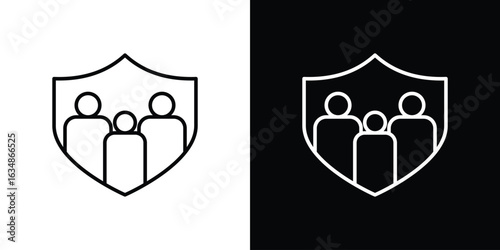 Family insurance icon. Editable strokes icons for your design