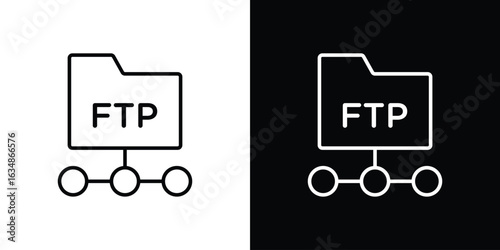 FTP icon. Editable strokes icons for your design