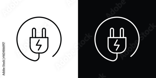 Electric plug icon. Editable strokes icons for your design