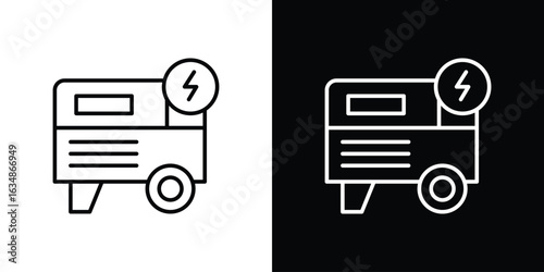 Electric generator icon. Editable strokes icons for your design