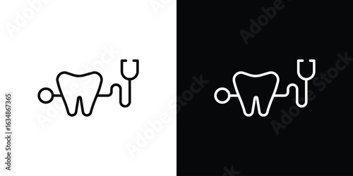 Dental care icon. Editable strokes icons for your design