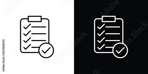 Clipboard check icon. Editable strokes icons for your design