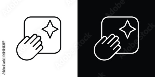 Clean icon. Editable strokes icons for your design