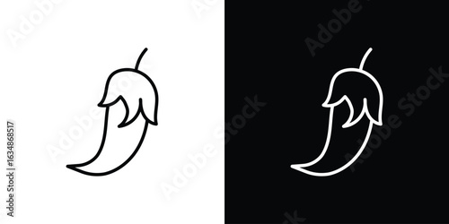 Chili icon. Editable strokes icons for your design