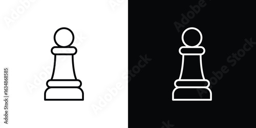 Chess pawn icon. Editable strokes icons for your design