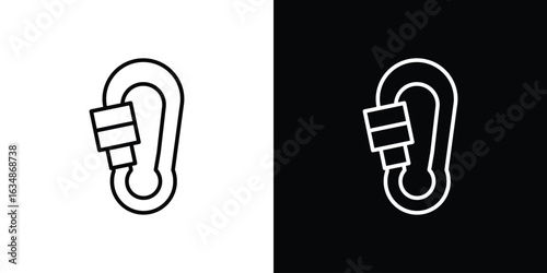 Carabiner icon. Editable strokes icons for your design