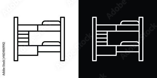 Bunk bed icon. Editable strokes icons for your design